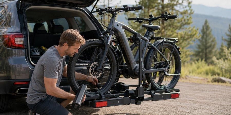 Zu sehen ist Bild 1 zum Beitrag mit dem Thema: E-Bike auf dem Fahrradträger transportieren